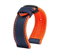PctkeLsend For Longines Comcas L3.742 781 782 Rubber Bracelet Carbon Fiber Nylon Silicone Diving Men's Watch Strap 21mm 22mm 23mm Watchband(A-blue o-black,20mm)