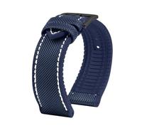 PctkeLsend For Longines Comcas L3.742 781 782 Rubber Bracelet Carbon Fiber Nylon Silicone Diving Men's Watch Strap 21mm 22mm 23mm Watchband(Blue-blak,21mm)