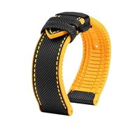 PctkeLsend For Longines Comcas L3.742 781 782 Rubber Bracelet Carbon Fiber Nylon Silicone Diving Men's Watch Strap 21mm 22mm 23mm Watchband(A-black y-black,22mm)