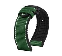 PctkeLsend For Longines Comcas L3.742 781 782 Rubber Bracelet Carbon Fiber Nylon Silicone Diving Men's Watch Strap 21mm 22mm 23mm Watchband(A-green-black,21mm)