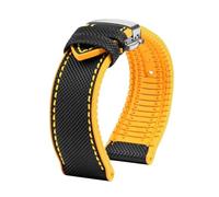 PctkeLsend For Longines Comcas L3.742 781 782 Rubber Bracelet Carbon Fiber Nylon Silicone Diving Men's Watch Strap 21mm 22mm 23mm Watchband(A-black y-silver,21mm)
