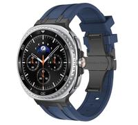 PctkeLsend Men Sport Silicone Strap fit for Samsung Galaxy Watch 8 Classic 46/40/44mm(Black blue,For Galaxy 8 classic 46mm)