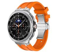 PctkeLsend Men Sport Silicone Strap fit for Samsung Galaxy Watch 8 Classic 46/40/44mm(Silver orange,For Galaxy 8 classic 46mm)