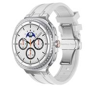 PctkeLsend Men Sport Silicone Strap fit for Samsung Galaxy Watch 8 Classic 46/40/44mm(Silver white,For Galaxy 8 40mm 44mm)