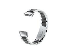 PctkeLsend Metal Adjustable Stainless Steel Watchband fit for Fitbit Charge 5/6(Silver and black)