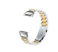PctkeLsend Metal Adjustable Stainless Steel Watchband fit for Fitbit Charge 5/6(Silver and gold)