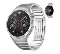 PctkeLsend No Gap Metal Strap for Huawei Watch GT4 46mm - Silver, Standard, Tang Buckle, Foldover Clasp, Water Repellent, Unisex, 46mm Wristband