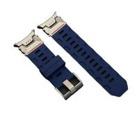 PctkeLsend No Gaps Silicone Rubber Curved End Sport Watch Strap fit for Samsung Galaxy Watch 7 Ultra 47mm(Titanium blue)