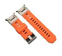 PctkeLsend No Gaps Silicone Rubber Curved End Sport Watch Strap fit for Samsung Galaxy Watch 7 Ultra 47mm(Titanium orange)