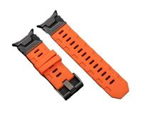PctkeLsend No Gaps Silicone Rubber Curved End Sport Watch Strap fit for Samsung Galaxy Watch 7 Ultra 47mm(Black orange)