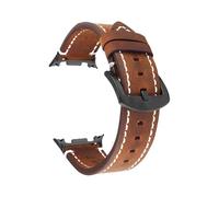 PctkeLsend Retro Brown Calf Leather Watch Band fit for Samsung Galaxy Watch 8 40/44/46mm(Dark Brown)