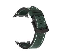 PctkeLsend Retro Brown Calf Leather Watch Band fit for Samsung Galaxy Watch 8 40/44/46mm(Green)