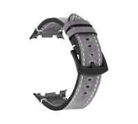 PctkeLsend Retro Brown Calf Leather Watch Band fit for Samsung Galaxy Watch 8 40/44/46mm(Grey)