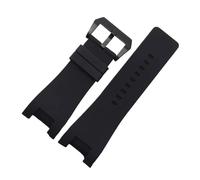 PctkeLsend Rubber Watchbands fit for Diesel DZ1216 DZ1273 DZ4246 DZ4287 Watch Strap 32 * 18mm Water Proof Silicone Bracelet(Black-black)