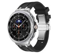 PctkeLsend Silicone Sport Dustproof and Waterproof Watchband fit for Samsung Galaxy Watch 8 40mm 44mm/8 Classic 46mm(Silver black,For Galaxy 8 classic 46mm)