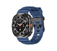 PctkeLsend Silicone Stainless Steel Buckle Watchband Fit For Samsung Galaxy Watch Ultra 47mm(Blue)