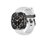 PctkeLsend Silicone Stainless Steel Buckle Watchband Fit For Samsung Galaxy Watch Ultra 47mm(White)