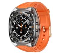 PctkeLsend TPU Case+Silicone Integrated Modified Replacement Watchband Fit for Samsung Galaxy Watch 8 Ultra 47mm(Orange B,Galaxy Watch Ultra)