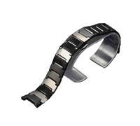 PctkeLsend Tungsten Steel Butterfly Buckle Notch Watch Band Fit for RADO 6020(Black,14.5-7mm)