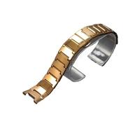 PctkeLsend Tungsten Steel Butterfly Buckle Notch Watch Band Fit for RADO 6020(Gold,14.5-7mm)
