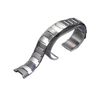 PctkeLsend Tungsten Steel Butterfly Buckle Notch Watch Band Fit for RADO 6020(Silver,14.5-7mm)