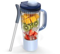 PCTTOIL 710ml Travel Mug Replacement for Ninja BlendBOSS Blender, Personal Smoothie Cup with Spout Lid and Removable Straw, Compatible with Ninja DB351 DB301 Series (Cyberspace)