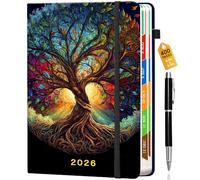 Pcuntslo Academic Diary 2026 A5 400 Pages Week to View Work Diary from Jan to Dec 2026 Diaries Student Teacher Planner Organiser 6 Pages Per Week Appointment Book for School (Four Seasons-2)