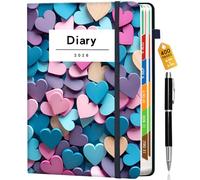 Pcuntslo Academic Diary 2026 A5 400 Pages Week to View Work Diary from Jan to Dec 2026 Diaries Student Teacher Planner Organiser 6 Pages Per Week Appointment Book for School (Heart)
