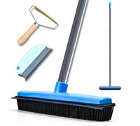 PCVANLEY Pet Hair Remover Carpet Rake Kit, 120cm Adjustable Long Handle Brush With 2 Pcs Handheld Pet Hair Remover,Suitable For Carpet, Furniture, Staircase Hair Removal