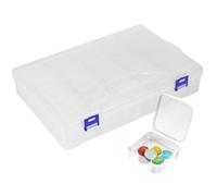 PCXWTLN 45 Grids Diamond Bead Storage Box, DIY Craft Organizer with Removable Trays & Secure Lids, Clear Bead Organiser Storage Box for Diamond Painting Jewelry Making & Small Art Supplies