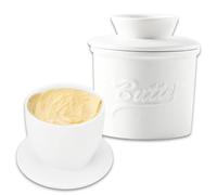 PCXWTLN Butter Crock - 5.2 Oz Ceramic Butter Keeper Crock with Lid Ceramic French Butter Dish Butter Dish Holder with Water Line for Fresh Homemade Spreadable Butter