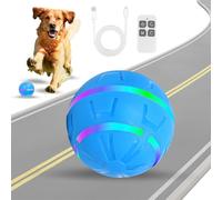 PCXWTLN Interactive Dog Ball Toys, Boredom Motion Activated Moving Dog Toy,Vibrating Dog Ball with LED Flash Light & Remote Control, Rechargeable Pet Stimulation Toys for Dog Birthday Present (Blue)