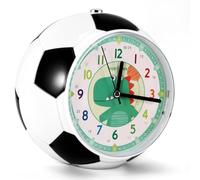 PCXWTLN Kids Alarm Clock, Non-Ticking Soccer Alarm Clocks with Night Light Snooze for Boys and Girls Classroom Home Decor, 2×AA Batteries (Not Included)