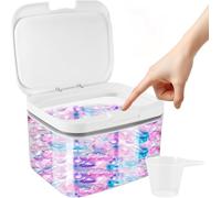 PCXWTLN Laundry Washing Powder Storage, 2.8L Laundry Pods Storage Container with Lid One-Click Pop-Up, Transparent Design, Powder Container Box for Powder Detergent Scent Booster
