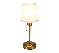 PCXWTLN Vintage Bedside Lamps, 3-Color Dimmable Table Lamp with Pull Chain Switch and Brightness Dimmable, Bedroom Lamps with Iron Fabric Shade for Bedroom Dinning Room Kitchen Decor Office Lights