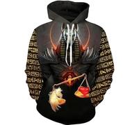 PCYFBEKL Ancient Egypt Eye Horus Graphic Hoodie For Men Egyptian Symbol 3D Printed Sweatshirt Casual Pullover Unisex Long Sleeve Hoodies-XL