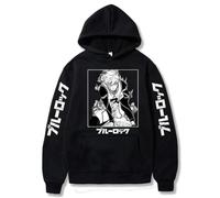 PCYFBEKL BLUE LOCK Pure World First Surroundings Harajuku Fleece Hoodie Sweatshirt Anime Hoodie Fabric Street Fashion Skating Running-XXL