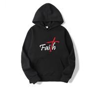 PCYFBEKL Faith Letter Printed Hoodies Print Fashion Sweatshirt Hip Hop Casual Unisex Autumn Winter Fleece Streetwear Tops Male Sudaderas-XXL