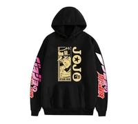 PCYFBEKL Japanese Anime JOJO Bizarre Adventure Printed Hoodie with A Fluffy Lining Man Sweatshirts Long Sleeve Fashion Female Streetwear-XXL