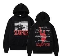 PCYFBEKL Movie Scarface Tony Montana Graphic Hoodie Men Women Casual Vintage Hip Hop Punk Hoodies Men's Fashion Rock Oversized Sweatshirt