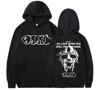 PCYFBEKL Rapper Mf Doom Madlib Madvillain Metal Mask Graphic Hoodie Graphic Print Man Sweatshirts Long Sleeve Fashion Female Streetwear-L