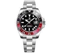 PD-1662 Pagani Design Men's Watches Automatic NH34 GMT New Stainless Steel Mechanical Waterproof Wrist Watch for Men Synthetic Sapphire Dial Glass (Coke Steel)