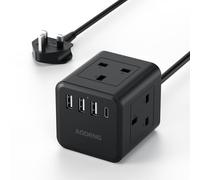 PD 20W Extension Lead with 4 USB Slots, 4 Way (13A/3250W) Multi Plug Extension Cable, UK Desktop Power Extension Cord with Multi Socket, 1.5M Extension Cable