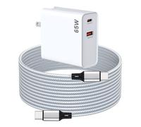 PD 65W USB C Super Fast Charger Compatible with Oculus Quest 3s, Quest 3 - Dual Port USB + Type C Adapter with 6.6ft C to C Charging Cable for Meta Quest 2 and Pico 4 Ultra VR Headsets