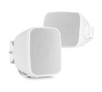 PD BD30W 3" passive wall mount speaker pair, weatherproof on wall indoor/outdoor speakers, white, UV protected, 40W max, bass radiator, horizontal/vertical mounting, home, garden, café, easy install