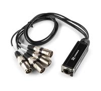 PD Connex 0.7m Audio Loom Snake Cable - RJ45 Ethercon to 4x 3-Pin XLR Male Connectors - CAT5/CAT6/CAT7 Multicore Stagebox Audio Cable for Live Stage, Studio, DMX, AES/EBU