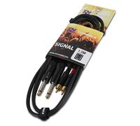 Power Dynamics PD Connex 2x 6.35mm Jack to 2x RCA Male Audio Cable 1.5m - Premium Stereo Connection Lead for DJ, PA Systems, Amplifiers, Mixers, Home Hi-Fi & Speakers