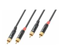 PD Connex 12M RCA Cable - Twin RCA Male to RCA Male Flexible Audio Lead with Spiral Shielding, Reliable Connectors for Speaker & Audio Systems, Black