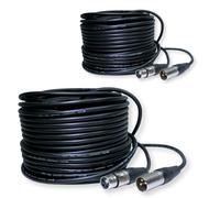 PD Connex 2x CX100-30 3-Pin XLR DMX Lighting Cable - Male/Female 30m | Metal connectors, flexible PVC jacket, shielded design, long stage runs
