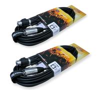 PD Connex 2x CX104-6 Outdooor IP65 3-Pin DMX Lighting Cable - 6m | Weather-resistant metal connectors, flexible jacket, indoor/outdoor use